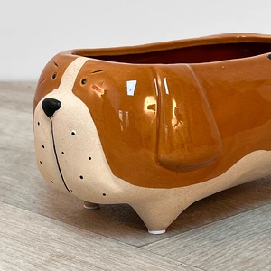 Brown Doggy Plant Pot (Opening space 16x17cm) - image 2