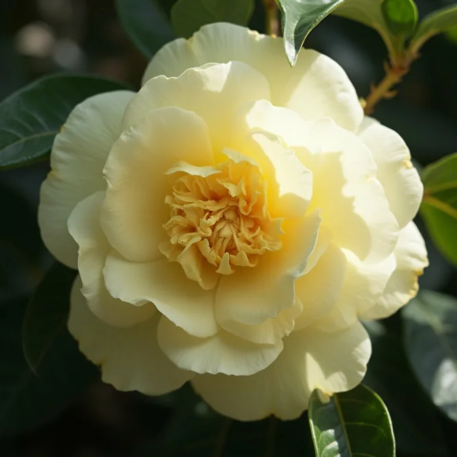 Camellia japonica 'Brushfield's Yellow' (Pot Size 4L) Camellia