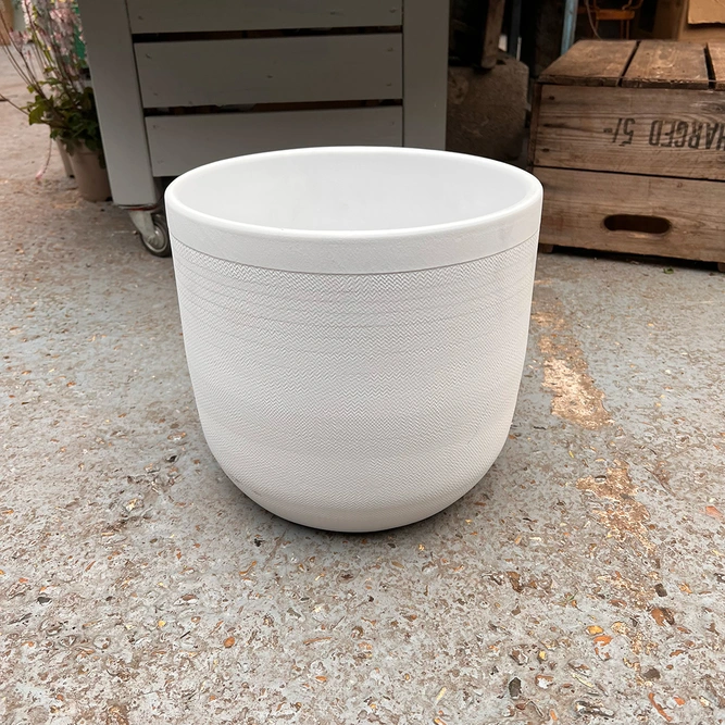 Ceramic Plant Pot Cover White (Pot Diameter 27cm) - image 1