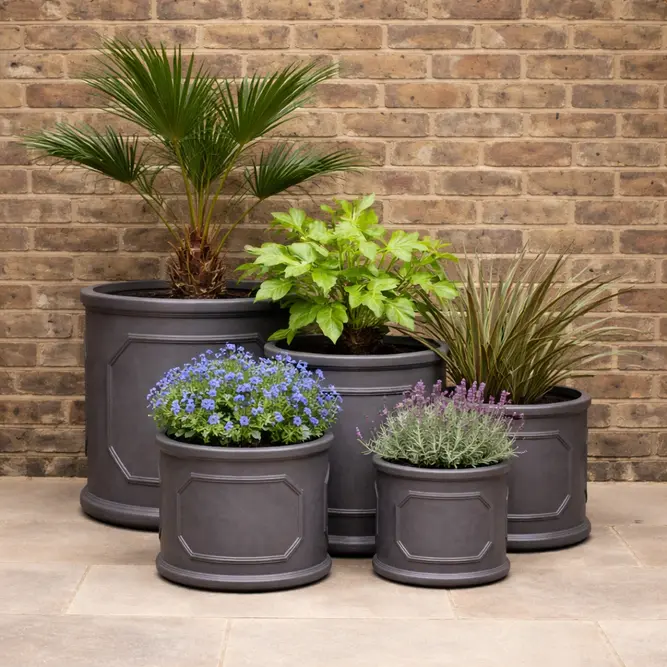 Chelsea Cylinder Planter (H22xD22cm) Fibreclay Cylinder Outdoor Planters - image 2