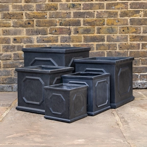 Chelsea Square Planter (L22xH22xD22cm) Fibreclay Square Outdoor Planters - image 1