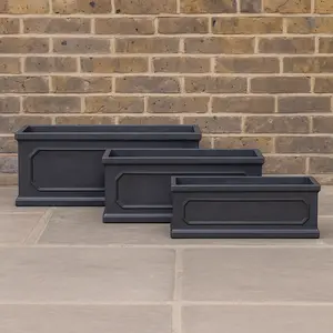 Chelsea Trough Planter (L50xH17xD16cm) Fibreclay Trough Outdoor Planters