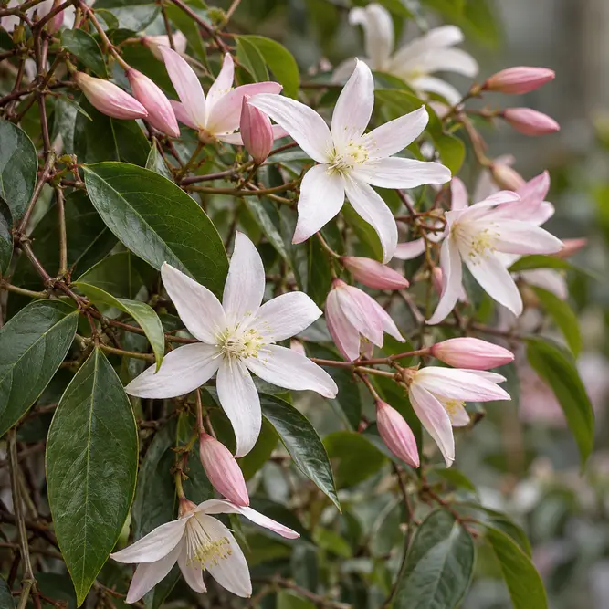 Clematis armandii 'Apple Blossom' (Pot Size 3L)