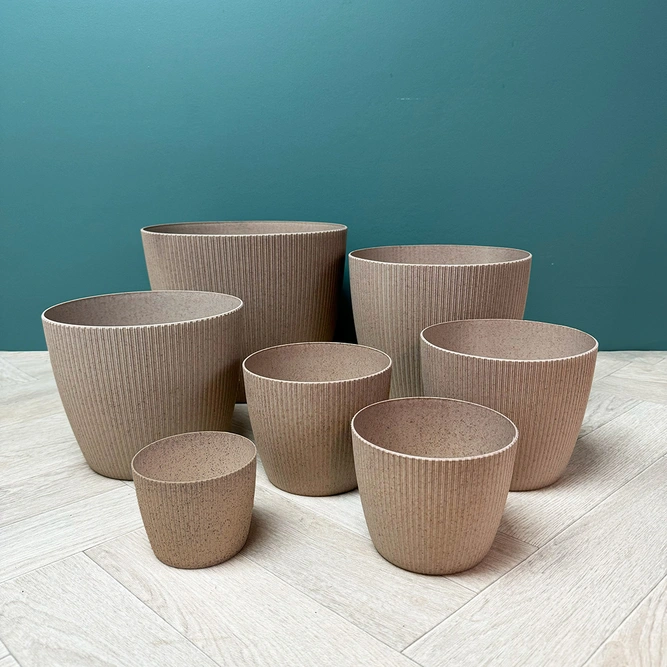 Copa Plastic Indoor Plant Pot Cover - Taupe (Pot Size 16cm) - image 3