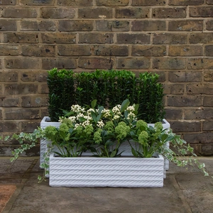 Corda Trough White (W58cm x H15cm x D15cm) Fibreclay Outdoor Trough Planter - image 2