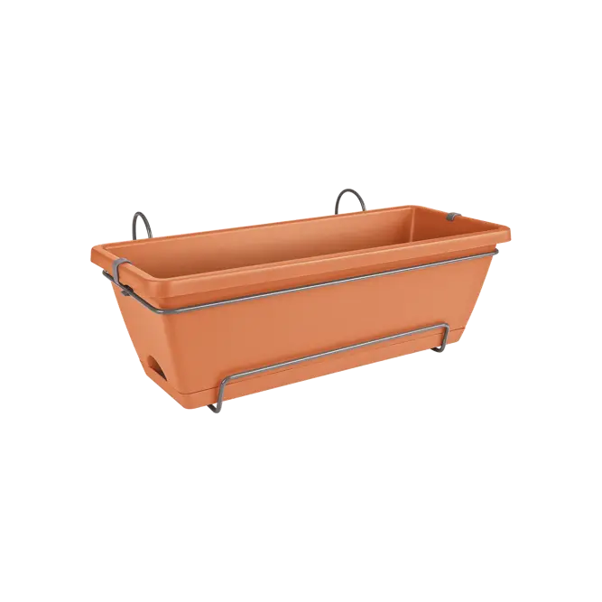 Elho Barcelona 50cm Allin Terra Trough Planter – Eco-Friendly Plastic Planter Set - image 1