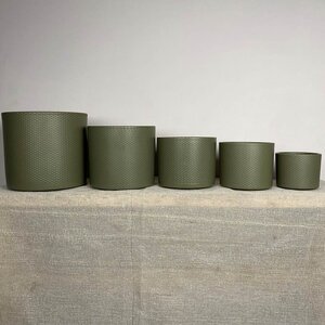 Etta Green Relief  D19.5cm x H17.5cm Indoor Plant Pot Cover - image 3