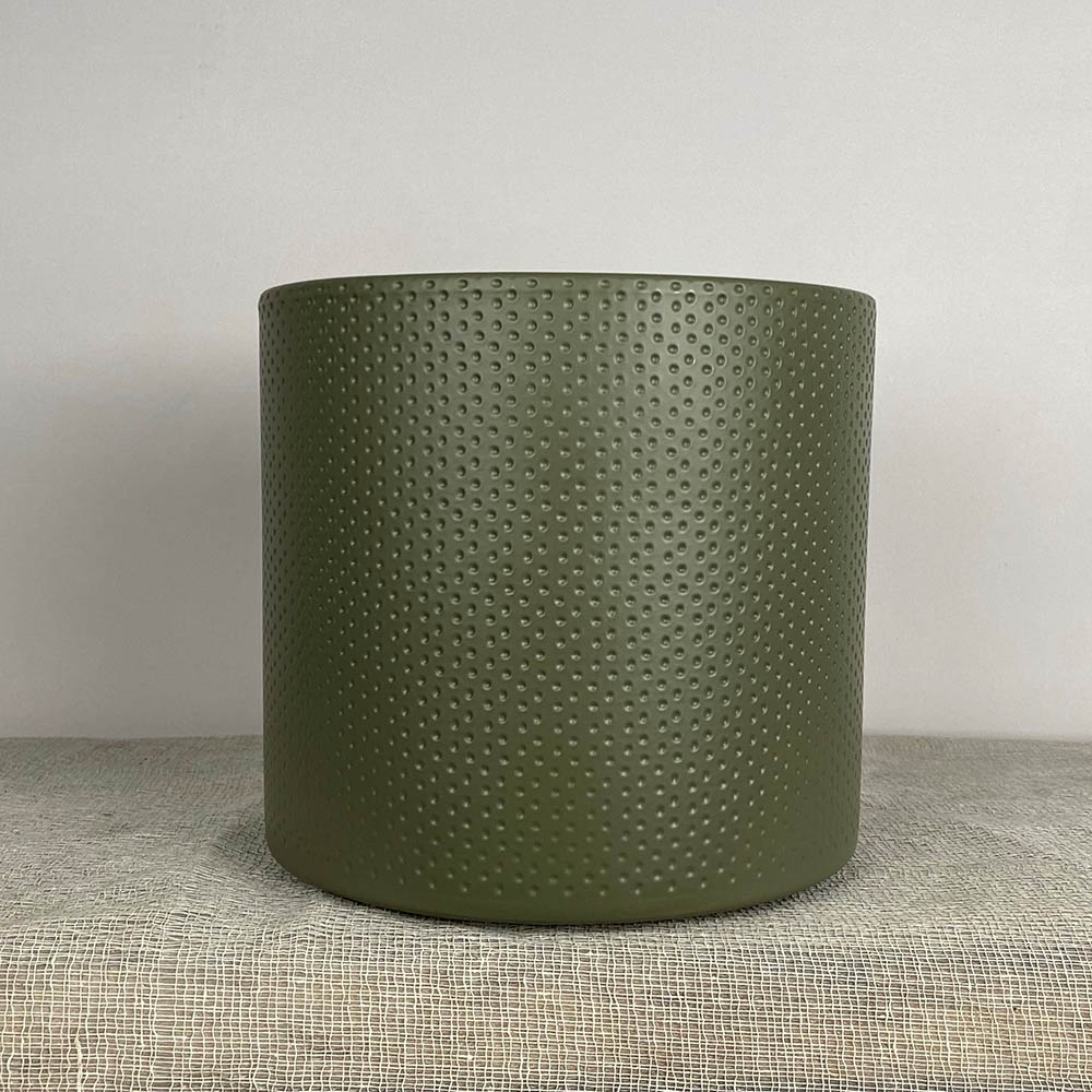 Etta Green Relief D23.5cm x H21.5cm Indoor Plant Pot Cover The Boma