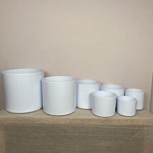 Etta White Glaze D15x13cm Indoor Plant Pot Cover