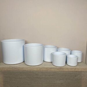 Etta White Glaze D15x13cm Indoor Plant Pot Cover