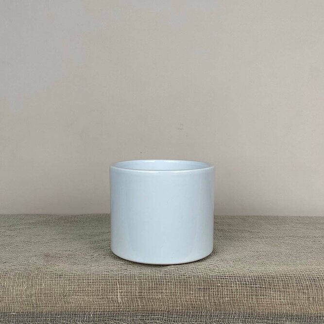 Etta White Glaze D12x10cm Indoor Plant Pot Cover - image 1