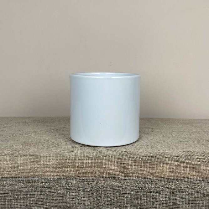 Etta White Glaze D13.5x12.5cm Indoor Plant Pot Cover - image 1
