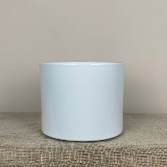 Etta White Glaze D17.5x14.5cm Indoor Plant Pot Cover - image 1
