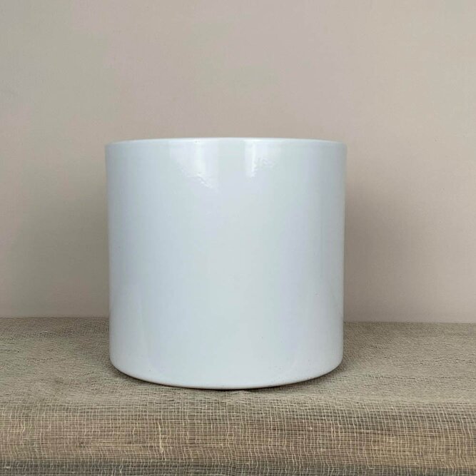 Etta White Glaze D19.5x17.5cm Indoor Plant Pot Cover - image 1
