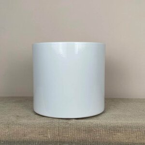 Etta White Glaze D19.5x17.5cm Indoor Plant Pot Cover