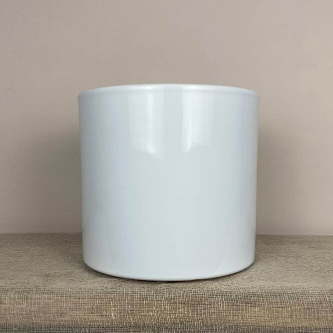 Etta White Glaze D23x21.5cm Indoor Plant Pot Cover - image 1