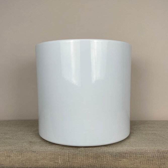 Etta White Glaze D28x26cm Indoor Plant Pot Cover - image 1