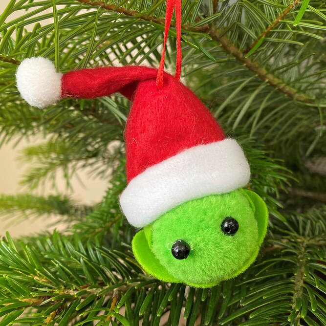 Felt Sprout Santa Hat 4cm Christmas Tree Decoration