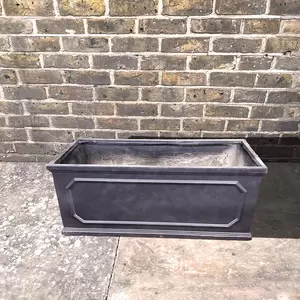 Fibreglass Clay Rectangular Trough Planter 50cm - image 1