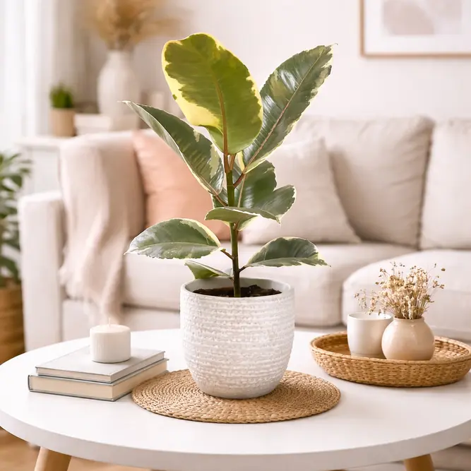 Ficus Elastica Tineke (14cm) Rubber plant - image 1