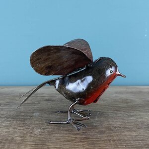 Flying Robin Red Breast Multicoloured Sculpture L14cm x W15cm x H11cm - image 3