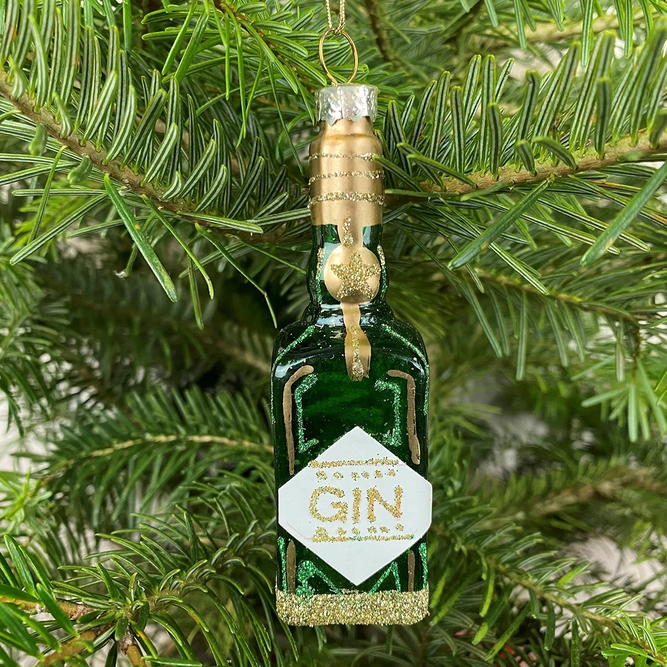 Glass Bottle of Gin 11cm Christmas Tree Decoration