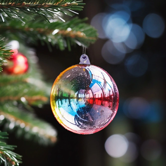 Glass Soap Bubble Christmas Bauble - Christmas Tree Decoration