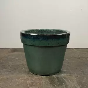Glazed Basic Aqua Terracotta Planter (D30cm x H25cm) - Outdoor Plant Pot - image 2