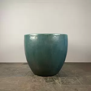 Glazed Aqua Egg Pot Terracotta Planter (D30cm x H26cm) Outdoor Plant Pot - image 4