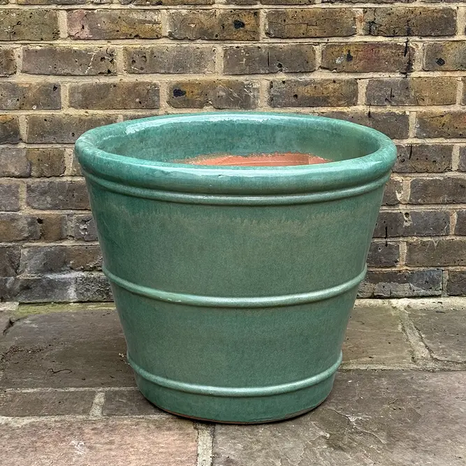 Glazed Aqua Green Conical (D60xH52cm) Handmade Terracotta Planter Outdoor Plant Pot - image 3