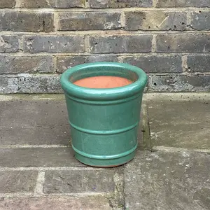 Glazed Aqua Green Conical Ring (D27xH27cm) Handmade Terracotta Planter Outdoor Plant Pot - image 3