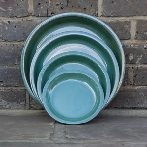 Glazed Aqua Green (D20cm) Handmade Terracotta Saucer For Plant Pots