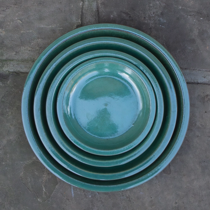 Glazed Aqua Green (D34cm) Terracotta Saucer  - image 3