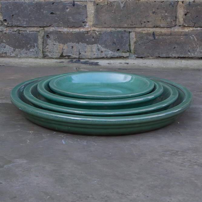 Glazed Aqua Green (D34cm) Terracotta Saucer  - image 4