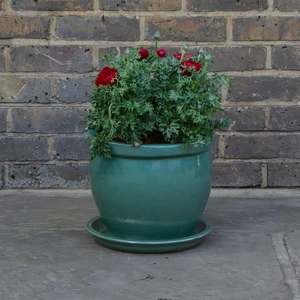 Glazed Aqua Green (D20cm) Handmade Terracotta Saucer For Plant Pots - image 2