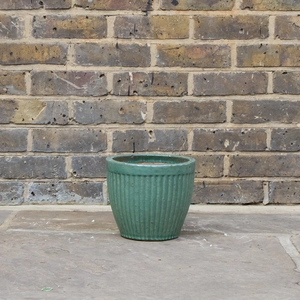 Glazed Aqua Melon Egg Pot Terracotta Planter (D23cm x H20cm) Outdoor Plant Pot - image 2