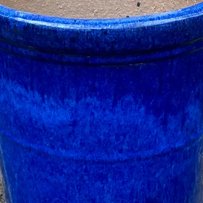 Glazed Blue Conical Ring (D27xH27cm) Terracotta Planter Outdoor Plant Pot - image 4