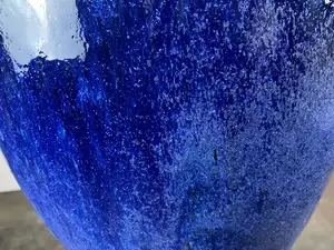 Glazed Blue Egg Pot Terracotta Planter (D22cm x H21cm) Outdoor Plant Pot - image 2