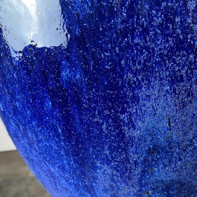Glazed Blue Egg Pot Terracotta Planter (D30cm x H26cm) Outdoor Plant Pot - image 2