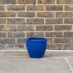 Glazed Blue Melon Egg (D23cm x H20cm) Terracotta Planter Outdoor Plant Pot - image 2