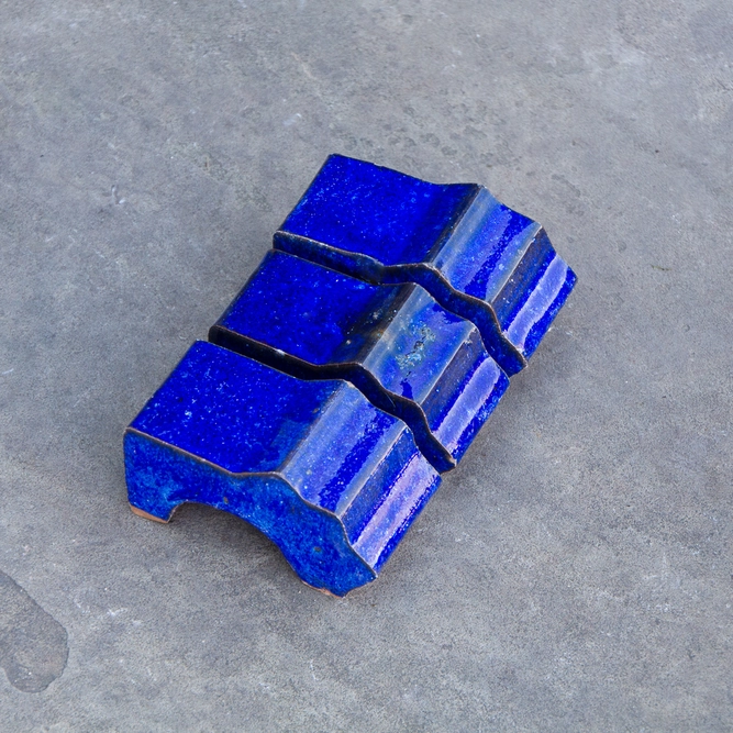 Glazed Blue Pot Feet (Set of 3) Handmade Terracotta - image 1