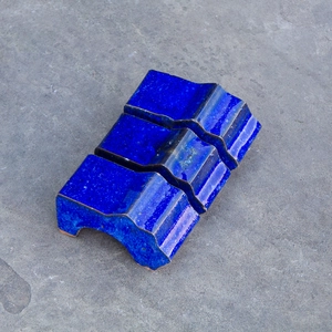 Glazed Blue Pot Feet (Set of 3) Handmade Terracotta