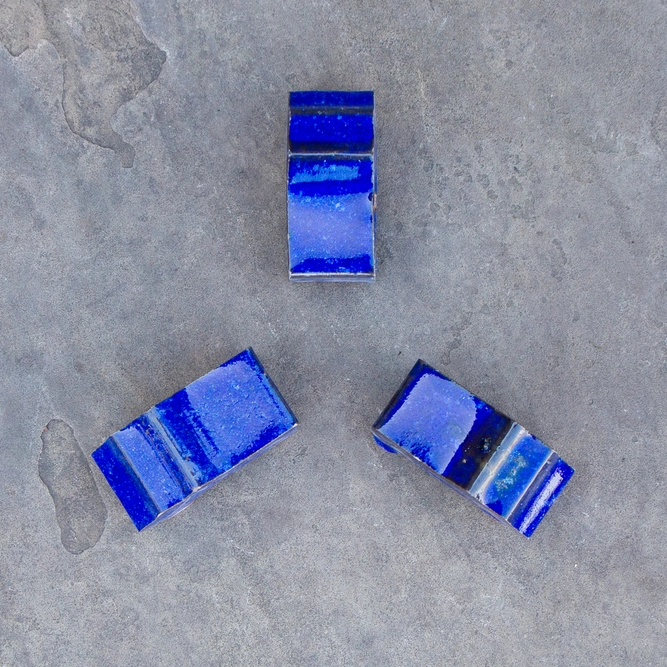 Glazed Blue Pot Feet (Set of 3) Handmade Terracotta - image 2