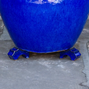 Glazed Blue Pot Feet (Set of 3) Handmade Terracotta - image 4