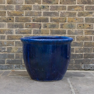 Glazed Blue Rim HP001 (D60cm x H50cm) Terracotta Planter  Outdoor Plant Pot - image 2