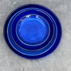 Glazed Blue Terracotta Plant Pot Saucer (D29cm) - image 2