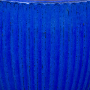 Glazed Portly Egg Rib Blue (D37cm x H34cm) Handmade Terracotta Planter Outdoor Plant Pot - image 3
