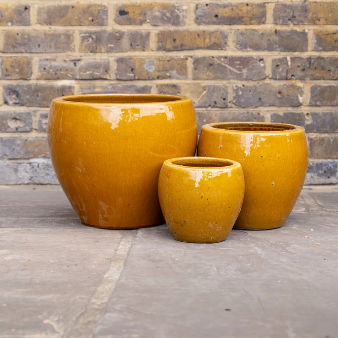 Glazed Terracotta Belly Honey Planter (D20cmx18cm) Handmade Outdoor Plant Pot - image 1