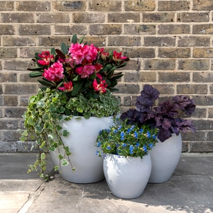 Glazed Terracotta Belly Pot White Planter (D38cmx32cm) Handmade Outdoor Plant Pot - image 2
