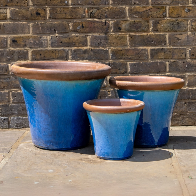 Glazed Terracotta Brighton Mediterranean Planter (Pot Size D41cm x H34cm) Handmade Outdoor Plant Pot - image 1